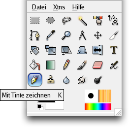Das Werkzeug Füllhalter im Werkzeugfenster